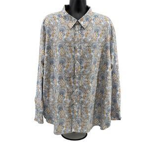 Kilburne & Finch Shirt Mens 4XL  Paisley Button Down Long Sleeve Polka Dot